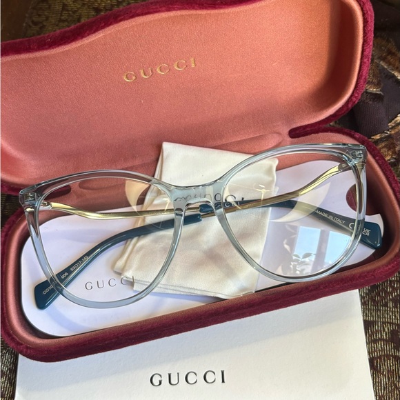 Authentic GUCCI 53mm Semi cat eye Acetate/Metal Optical Glasses New🔥 - Picture 1 of 11
